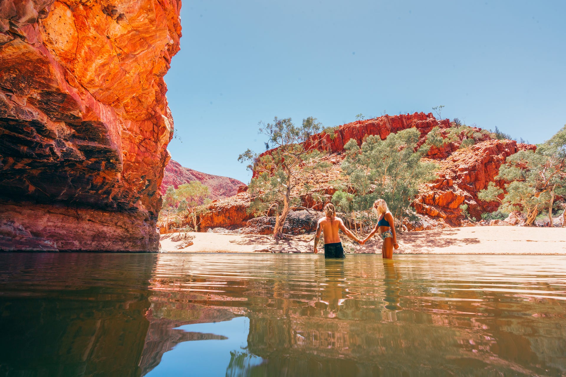 Majestic panoramic view of the MacDonnell Ranges in Alice Springs, Australia